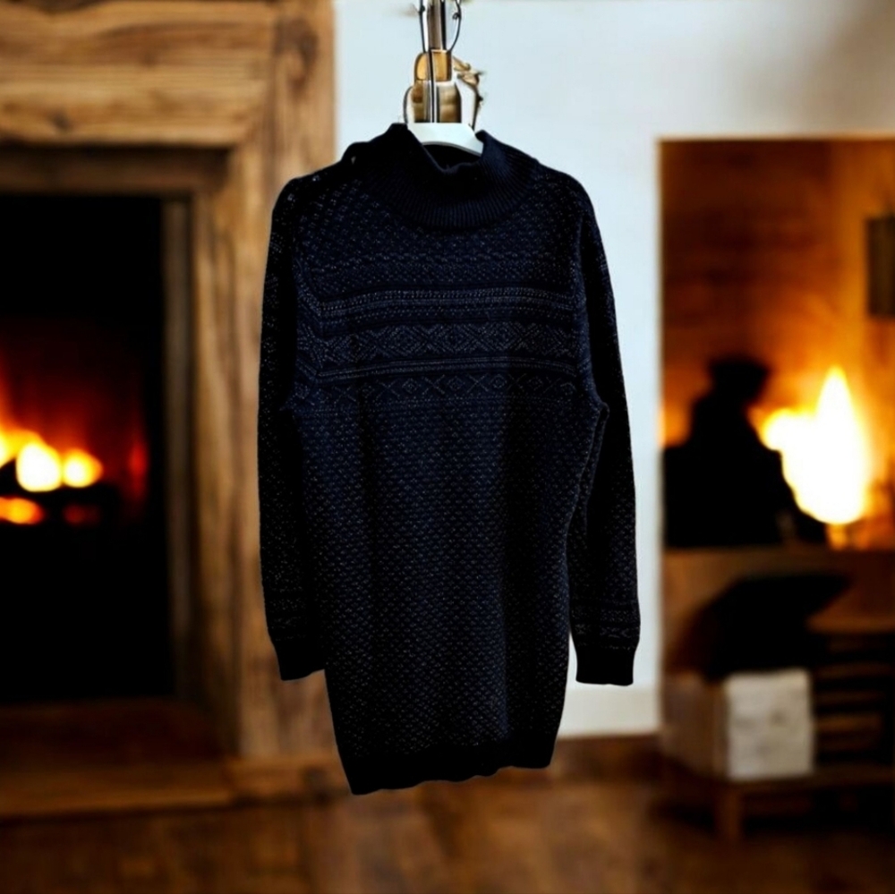 Ralph Lauren tunic sweater mock neck with metallic flecks